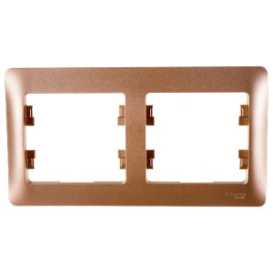 Рамка Schneider Electric Glossa GSL000402 2 поста горизонтальная титан