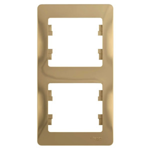 Рамка Schneider Electric Glossa GSL000406 2 поста вертикальная титан