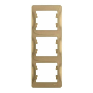 Рамка Schneider Electric Glossa GSL000407 3 поста вертикальная титан