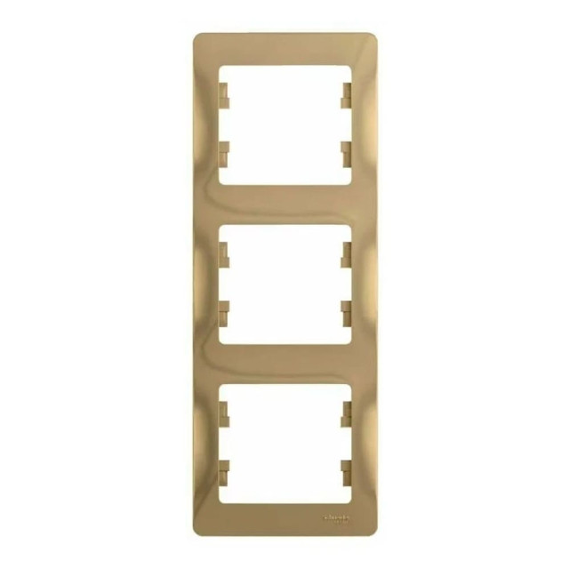 Рамка Schneider Electric Glossa GSL000407 3 поста вертикальная титан