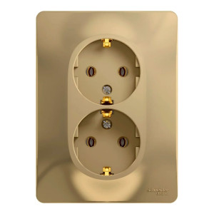 Розетка Schneider Electric Glossa 2 гнезда с заземлением титан