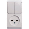 Блок Schneider Electric Этюд BPA16-205B розетка без заземления + выключатель 2 клавиши белый