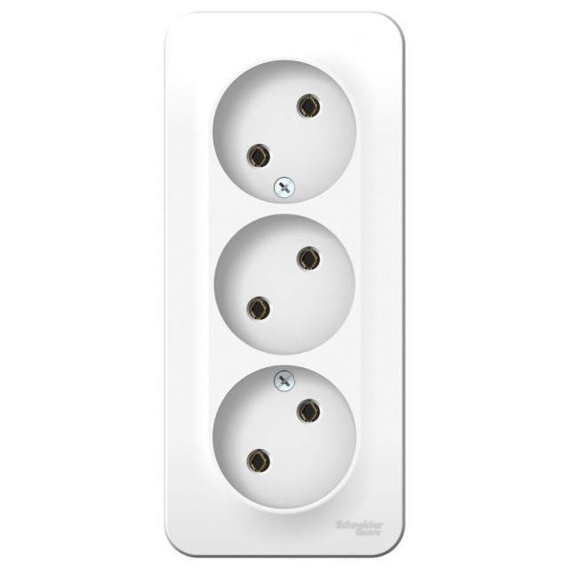 Розетка Schneider Electric Blanca BLNRA000311 3-местная без заземления без шторки белая Розетка Schneider Electric Blanca BLNRA000311 3-местная без заземления без шторки белая