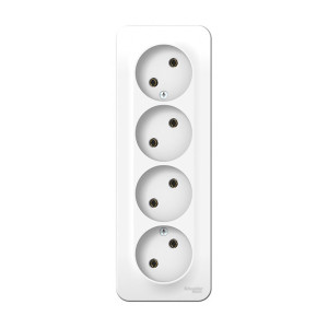Розетка Schneider Electric Blanca BLNRA000411 4 места без заземления без шторок 16А 250В белая