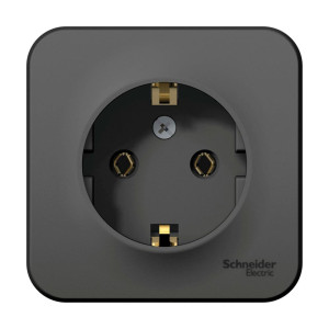Розетка Schneider Electric Blanca BLNRA010116 с заземлением антрацит