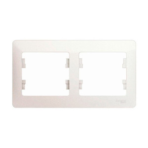 Рамка Schneider Electric Glossa GSL000602 2 поста горизонтальная перламутр