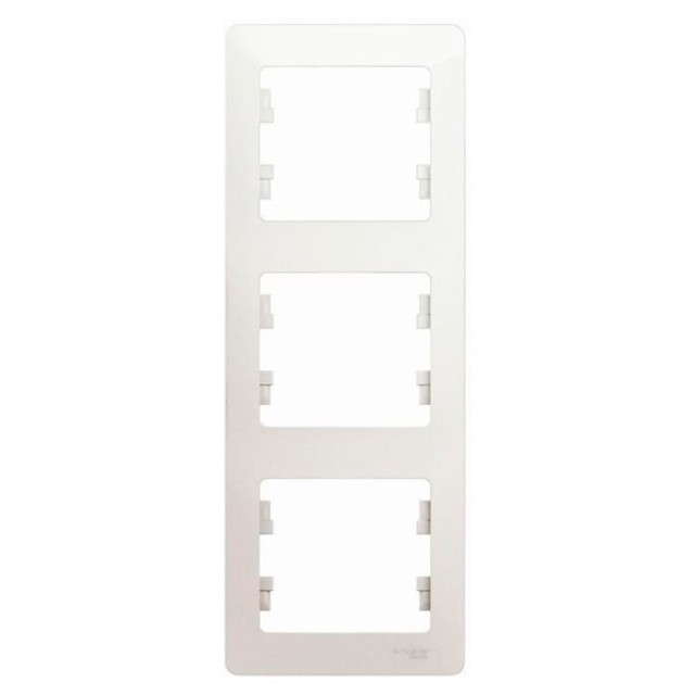 Рамка Schneider Electric Glossa GSL000607 3 поста вертикальная перламутр