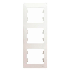 Рамка Schneider Electric Glossa GSL000607 3 поста вертикальная перламутр