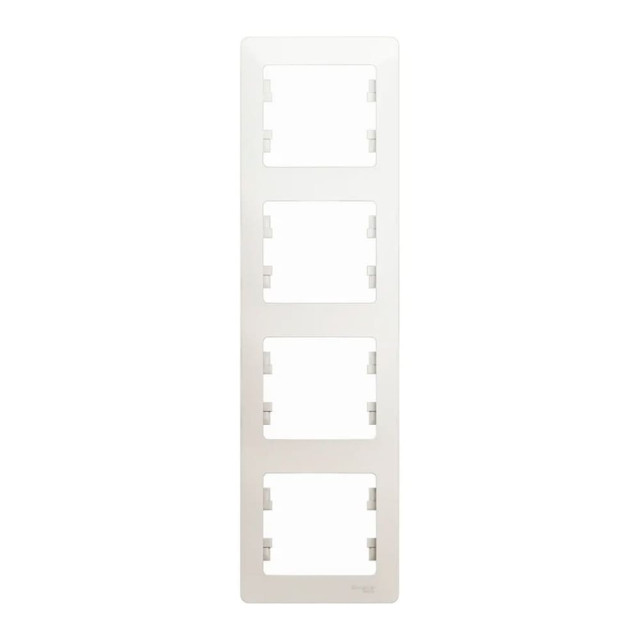 Рамка Schneider Electric Glossa GSL000608 4 поста вертикальная перламутр