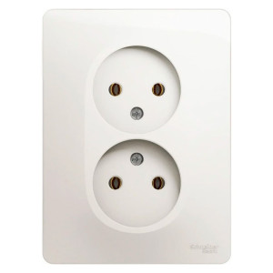 Розетка Schneider Electric Glossa GSL000620 2 места без заземления перламутр