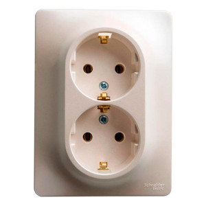 Розетка Schneider Electric Glossa GSL000624 2 места с заземлением перламутр