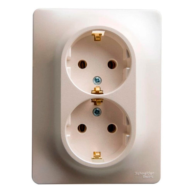 Розетка Schneider Electric Glossa GSL000624 2 места с заземлением перламутр