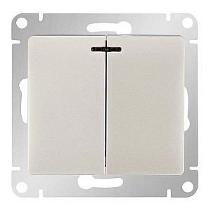 Выключатель Schneider Electric Glossa GSL000653 2 клавиши с подсветкой перламутр