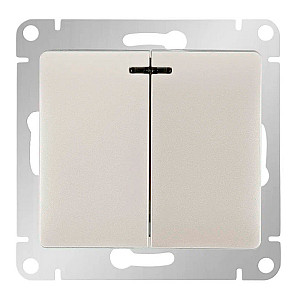 Выключатель Schneider Electric Glossa GSL000653 2 клавиши с подсветкой перламутр