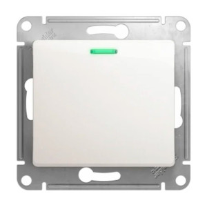 Выключатель проходной Schneider Electric Glossa GSL000663 1 клавиша с подсветкой перламутр