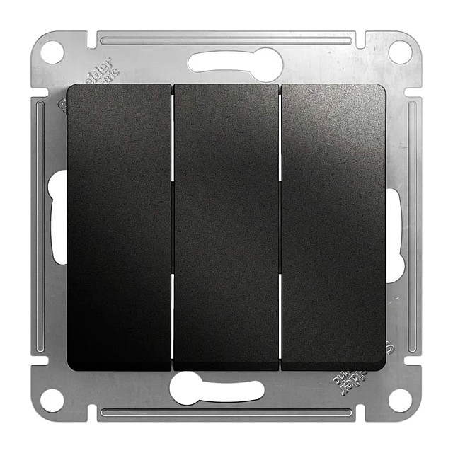 Выключатель Schneider Electric Glossa GSL000731 3 клавиши антрацит Выключатель Schneider Electric Glossa GSL000731 3 клавиши антрацит