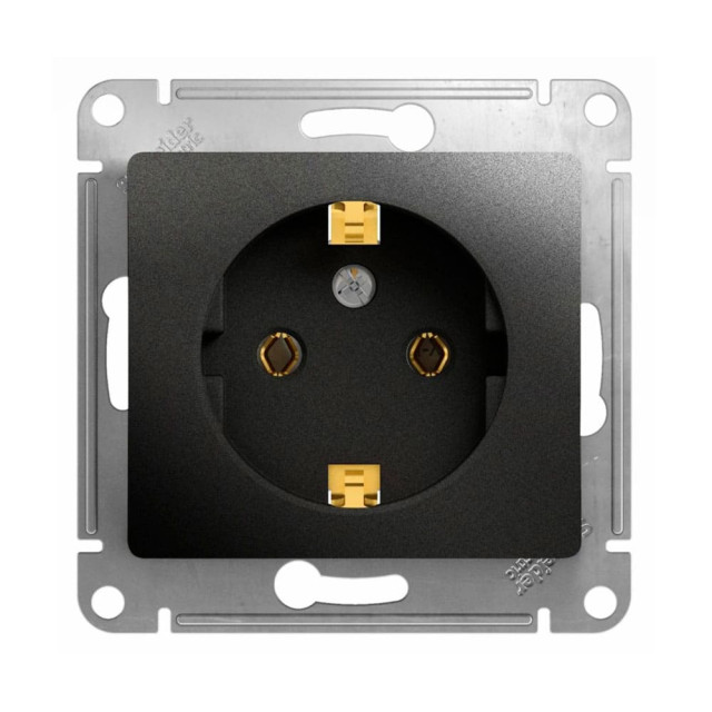 Розетка Schneider Electric Glossa GSL000743 с заземлением антрацит
