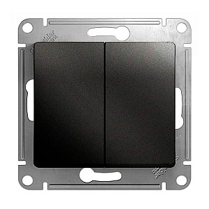 Выключатель проходной Schneider Electric Glossa GSL000765 2 клавиши антрацит