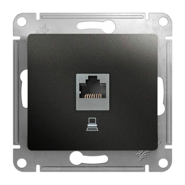 Розетка компьютерная Schneider Electric Glossa GSL000781K RJ45 антрацит Розетка компьютерная Schneider Electric Glossa GSL000781K RJ45 антрацит