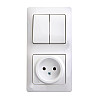 Блок Schneider Electric Glossa GSL000172 розетка и 2-клавишный выключатель