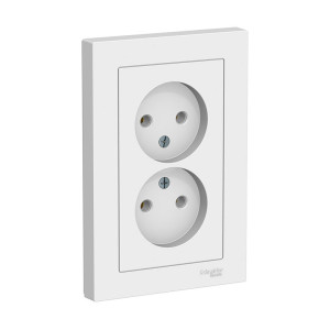Розетка Schneider Electric AtlasDesign ATN000120 2-местная без заземления белая