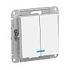 Выключатель Schneider Electric AtlasDesign ATN000153 2 клавиши с подсветкой белый