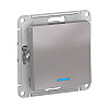 Выключатель Schneider Electric AtlasDesign ATN000313 с подсветкой алюминий