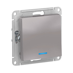 Выключатель Schneider Electric AtlasDesign ATN000313 с подсветкой алюминий