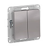 Выключатель Schneider Electric AtlasDesign ATN000351 2-клавиши алюминий