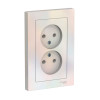 Розетка Schneider Electric AtlasDesign ATN000420 2-местная без заземления без шторки жемчуг