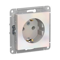 Розетка Schneider Electric AtlasDesign ATN000443 с заземлением без шторки жемчуг