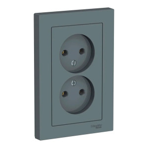 Розетка Schneider Electric AtlasDesign ATN000720 двойная без заземления грифель