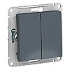 Выключатель проходной Schneider Electric AtlasDesign ATN000765 2 клавиши грифель