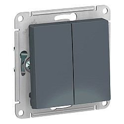 Выключатель проходной Schneider Electric AtlasDesign ATN000765 2 клавиши грифель