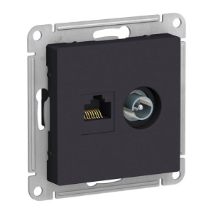 Розетка TV + компьютерная Schneider Electric AtlasDesign ATN001089 двойная TV+RJ45 карбон