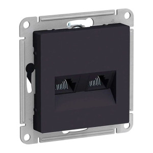 Розетка компьютерная Schneider Electric AtlasDesign ATN001085 RJ45+RJ45 карбон