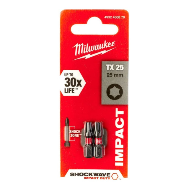Бита TX25 Milwaukee Shockwave 4932430879 25 мм 2 шт