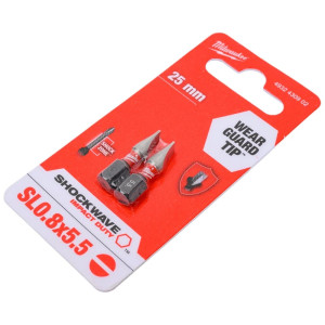 Бита SL0.8*5.5 мм Milwaukee Shockwave 4932430902 25 мм 2 шт