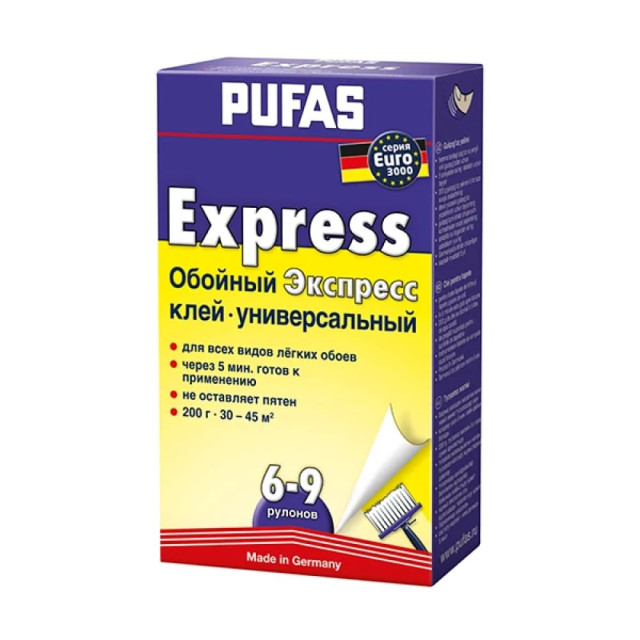 Клей для бумажных обоеев Pufas Express Euro 3000 200 г