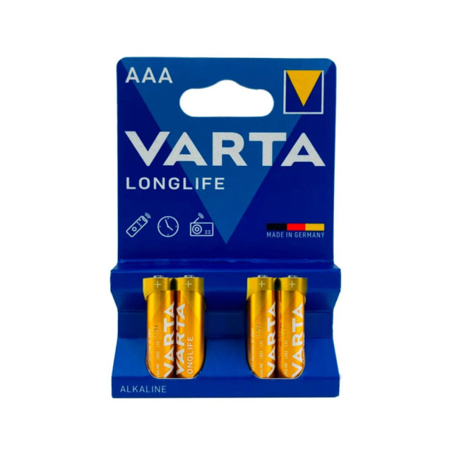 Батарейка Varta Longlife AAА LR03 Alkaline BL 4 4/40/200 К