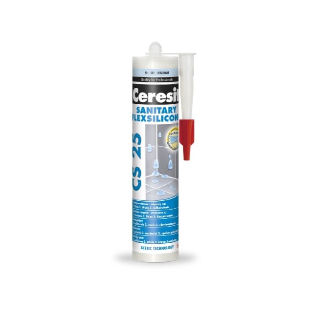 Герметик силиконовый Ceresit CS 25 санитарный графит №16 280 мл