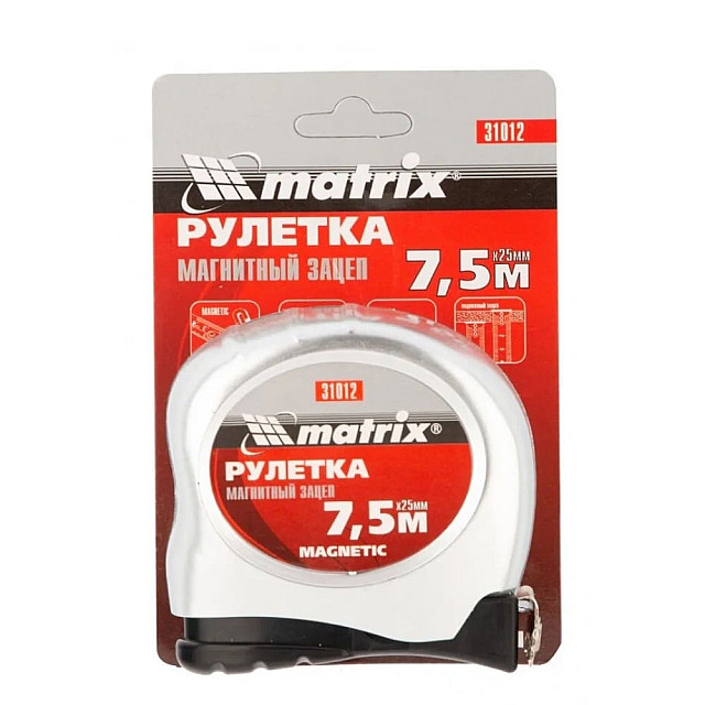 Рулетка Matrix Magnetic 31012 7.5 м*25 мм магнитный зацеп