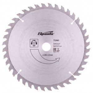 Диск пильный Sparta 732465 по дереву 230*22 мм 40 зубьев