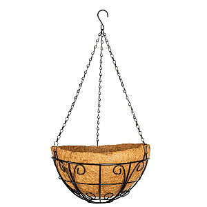 Кашпо подвесное Palisad 69010 с декором с кокосовой корзиной 30 см