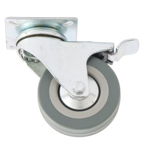 Колесо поворотное Сибртех 68722 125 мм с тормозом крепление платформенное