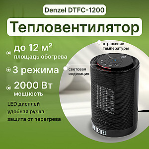 Тепловентилятор электрический Denzel DTFC-1200 96418 керамический