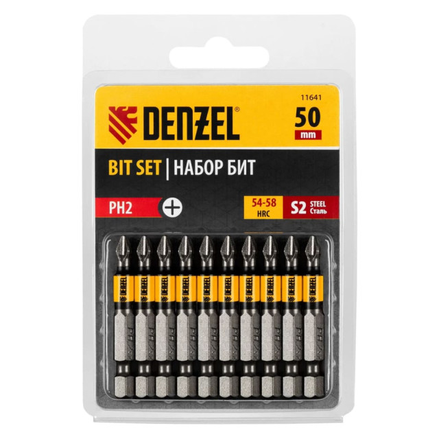 Бита Denzel 11641 PH2*50 сталь S2 круглый профиль