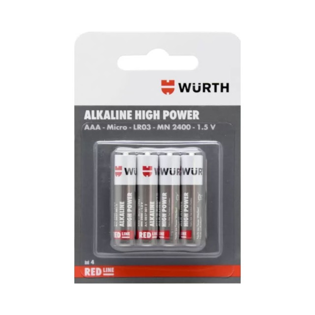 Элемент питания Wurth 08270012 ААА/LR03-1.5 V алкалиновые 4 шт