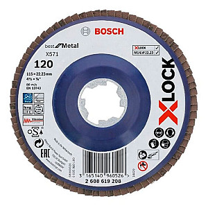 Круг лепестковый Bosch X-Lock 2608621770 125*22.2 мм G120 конический