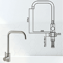 Смеситель для кухни AV Engineering AVZAR4-B304-006 SUS 304 серия ZAR  D35